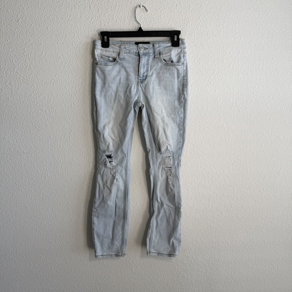 RSQ Super Skinny Jeans Womens 12‎ Blue Medium Wash Denim Distressed Casual Wear